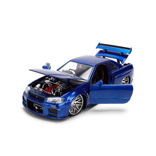 Jada 1:24 Brian’s Nissan Skyline GT-R (R34) – Color Brush Blue – Fast & Furious 25th Anniversary - Diecast